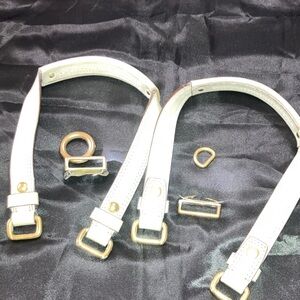 Coach white Leather Straps Set with Gold hardware replacement bundle